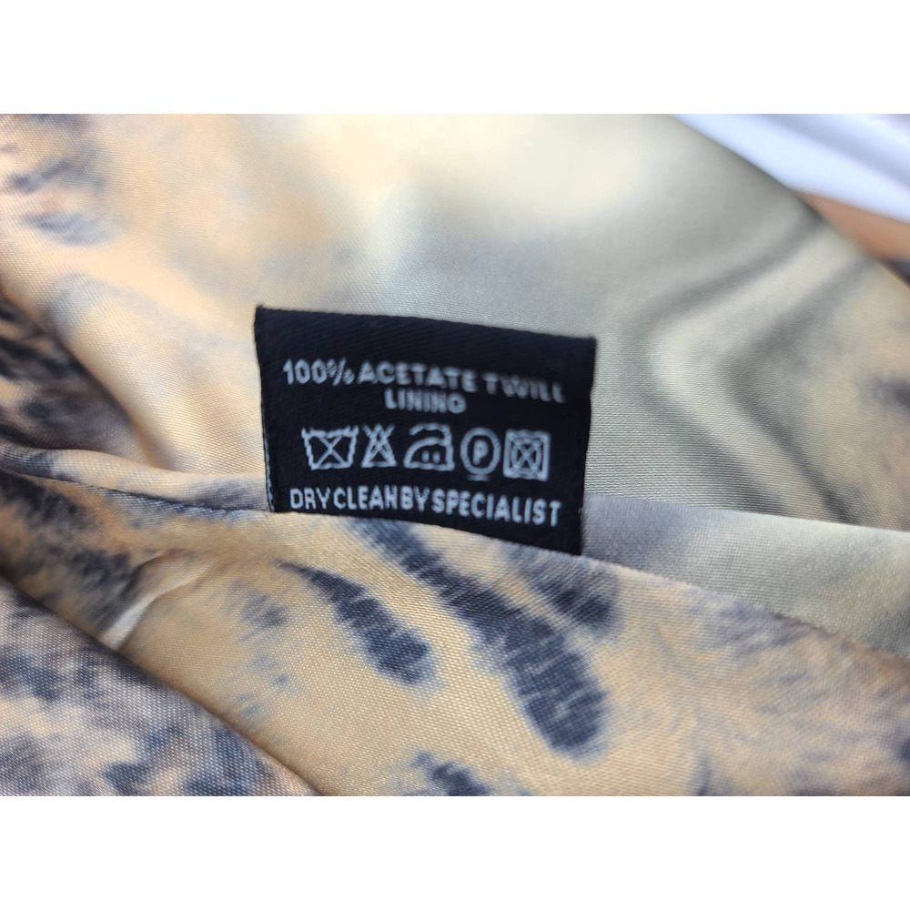 CLEAR ANGLE Women's M Jacket Soft Tan Genuine Leather Fur Trim Zip Front Luxury - Picture 9 of 10